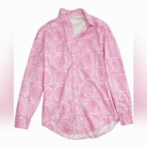 Patrick Church Pink Sequin Shirt – Erotic Middle Finger Graphic – L – Worn Once